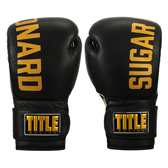 TITLE Boxing Sugar Ray Leonard Leather Bag Boxing Gloves