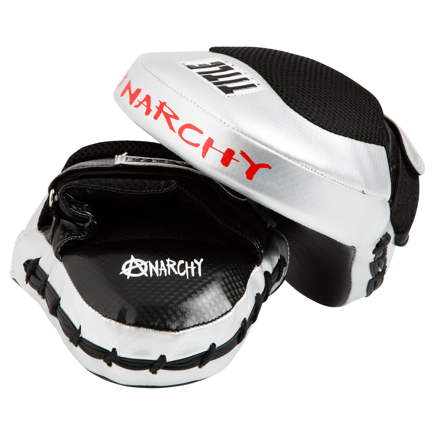 variant:lifestyle::TITLE Boxing Aerovent Anarchy Punch Mitts mitts on top of each other 