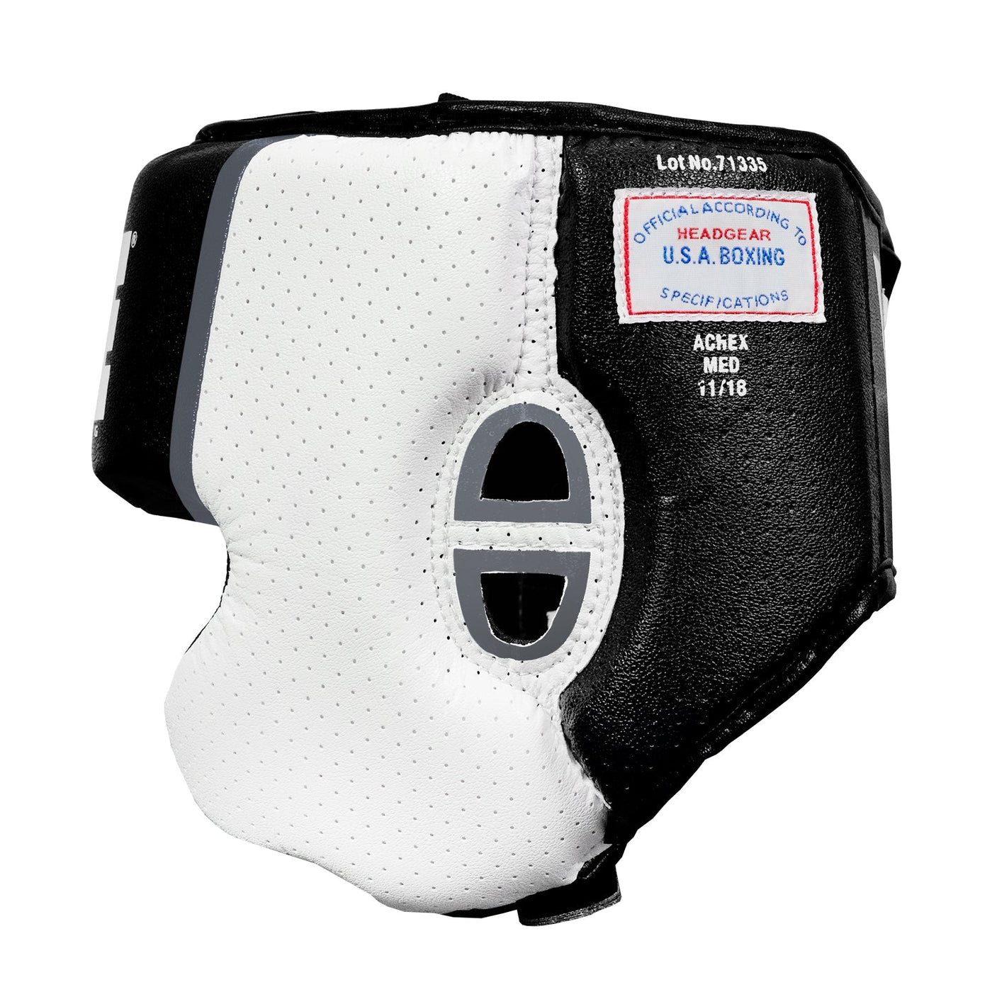 variant:black::TITLE Boxing Aerovent Elite USA Boxing Competition Headgear – With Cheeks side view
