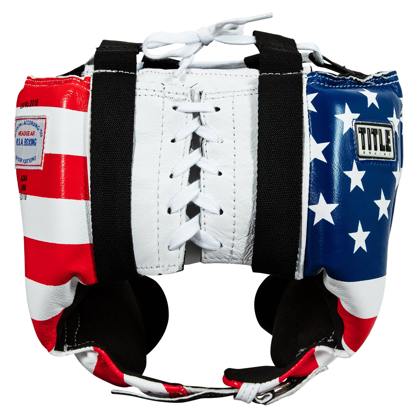variant:usa::TITLE Boxing USA Boxing Competition Headgear - With Cheeks back view