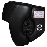 variant:blank black::TITLE Boxing USA Boxing Competition Headgear - Open Face side view