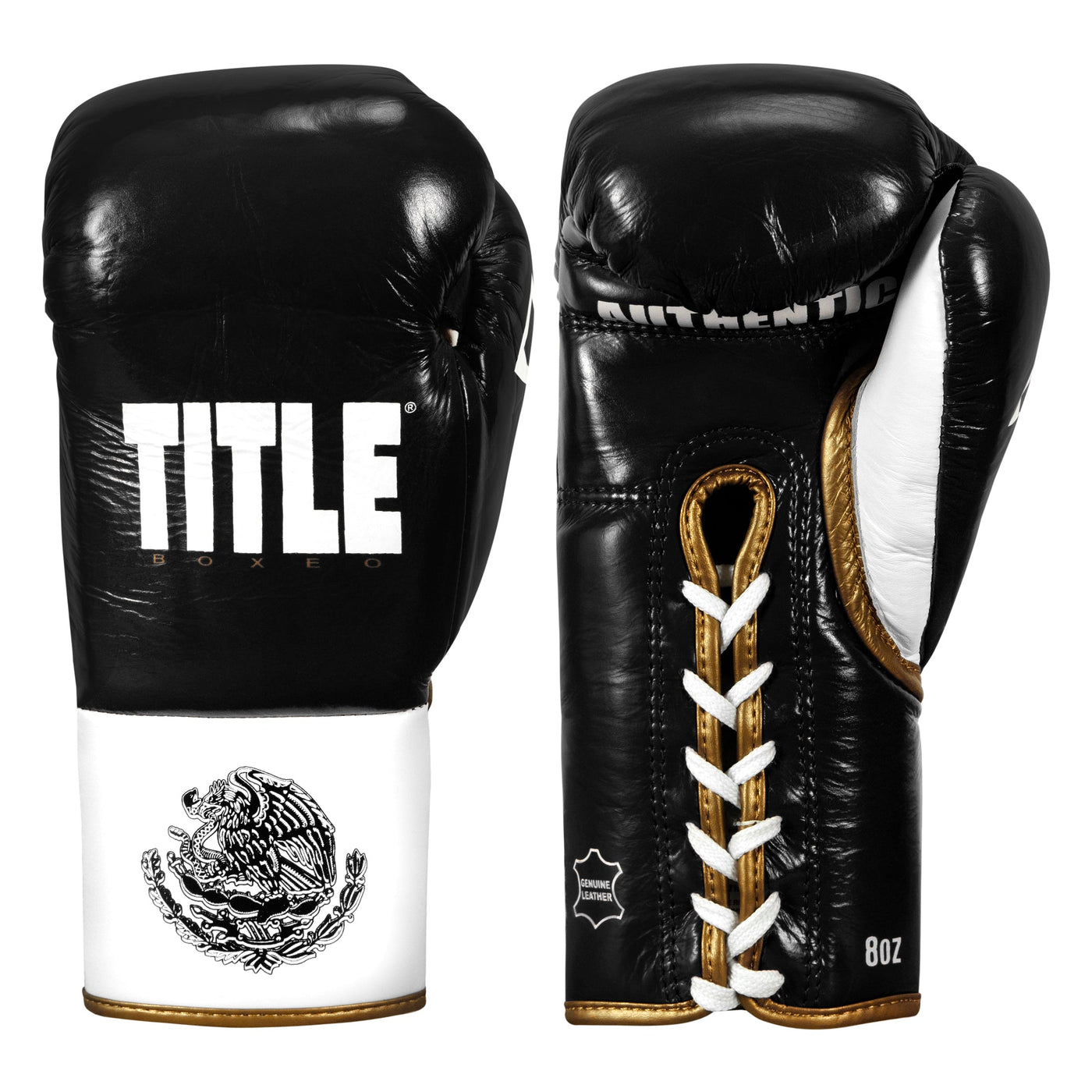 color:Black/White/Gold::TITLE Boxeo Pro Fight Gloves main view