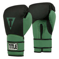 variant:Black/Green::TITLE Boxing Conquest Training Gloves side view