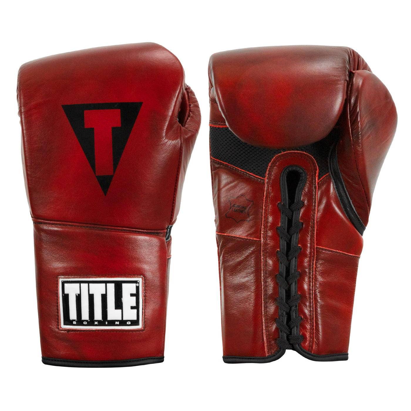 variant:lifestyle::TITLE Boxing Blood Red Leather Sparring Gloves main view