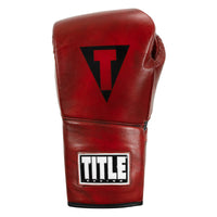 variant:lifestyle::TITLE Boxing Blood Red Leather Sparring Gloves front view