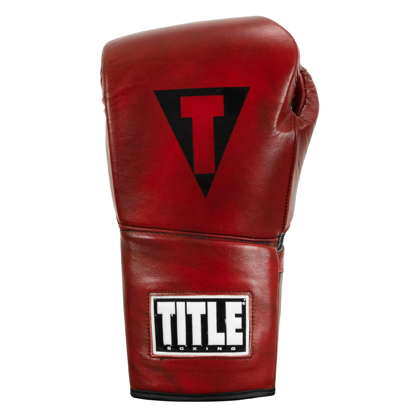 variant:lifestyle::TITLE Boxing Blood Red Headgear and Sparring Gloves Bundle glove back view