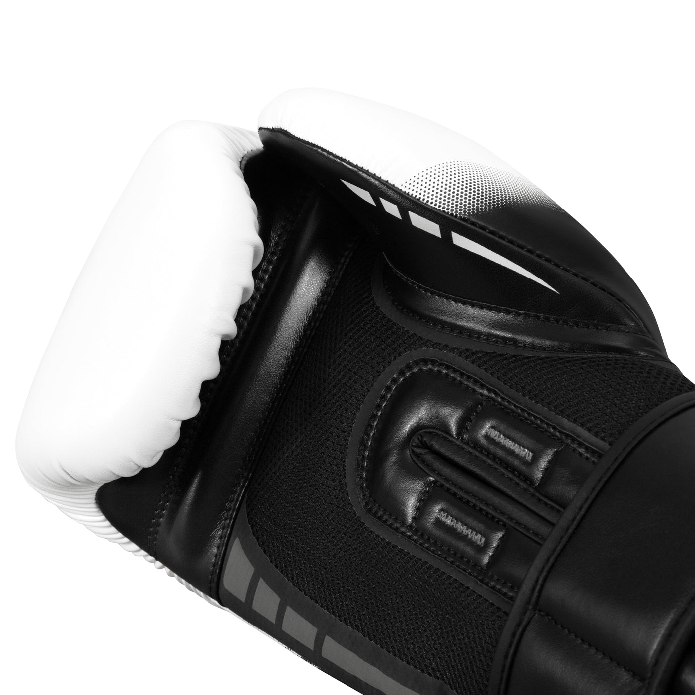 variant:black/white::TITLE Boxing Rush training gloves palm view