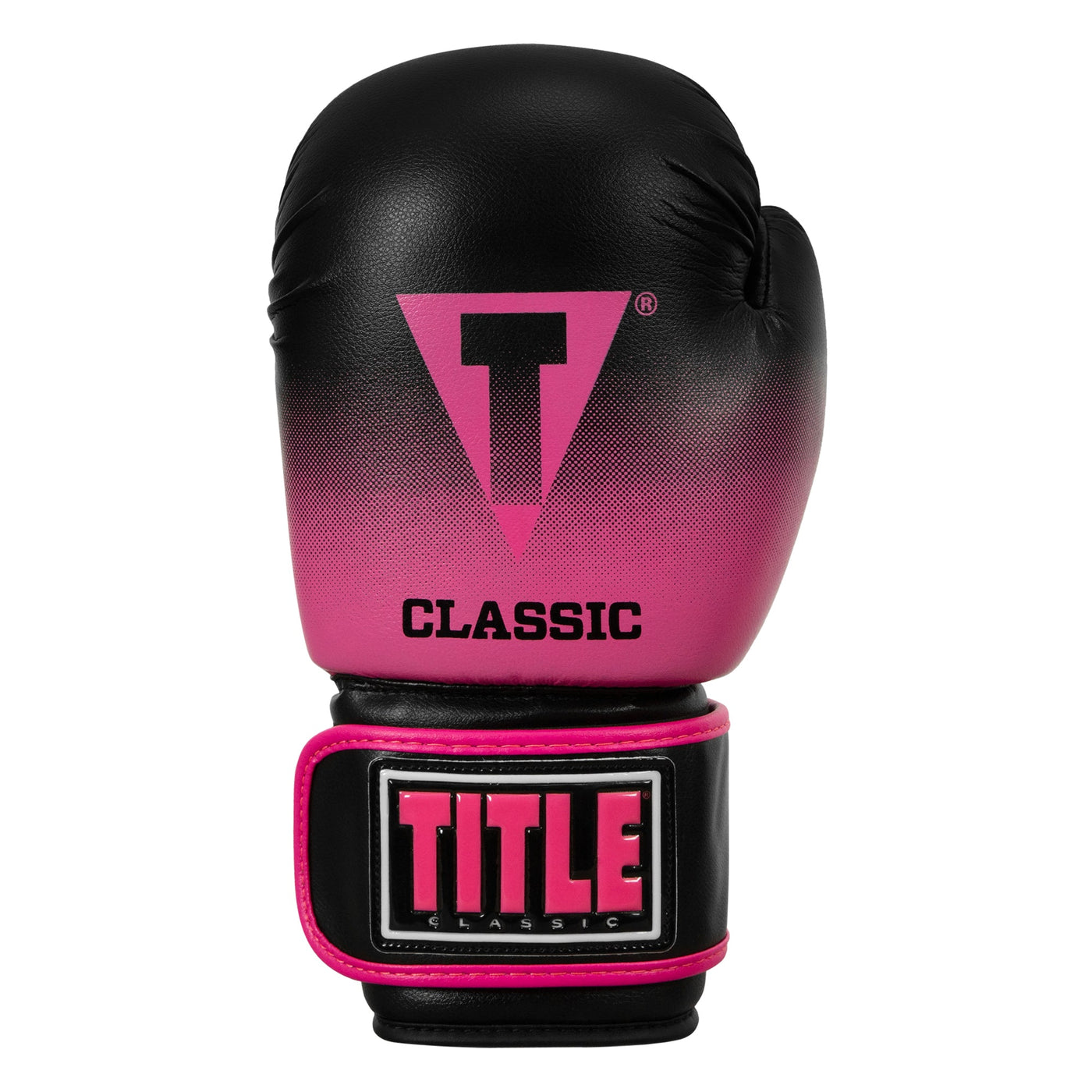variant:Black/Pink::TITLE Classic Crusade Boxing Gloves front view