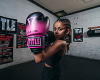 variant:Black/Pink::TITLE Classic Crusade Boxing Gloves boxing stance