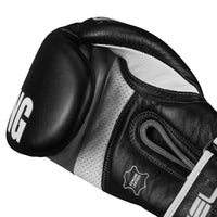 variant:black/grey::TITLE Boxing Gel Soft Strike Bag Gloves palm view
