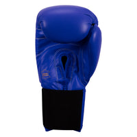 variant:blue::TITLE Classic Leather Elastic Training Gloves back view
