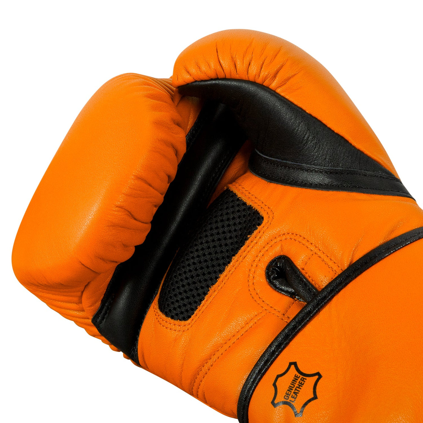 variant:orange/black::TITLE Boxing Dauntless Training Gloves palm view