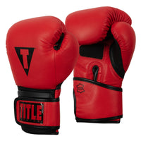 variant:red/black::TITLE Boxing Dauntless Training Gloves side view