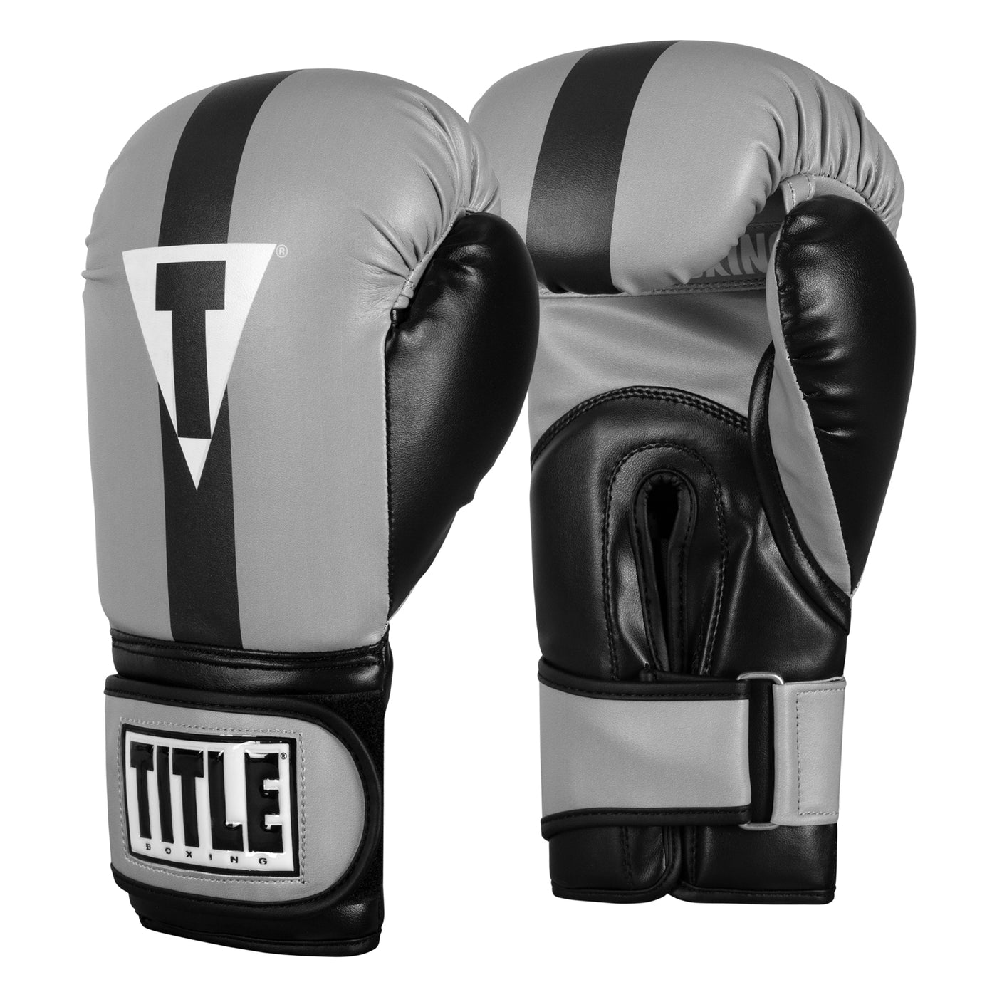 variant:Black/Grey::TITLE Boxing World Bag Boxing Gloves side by side view