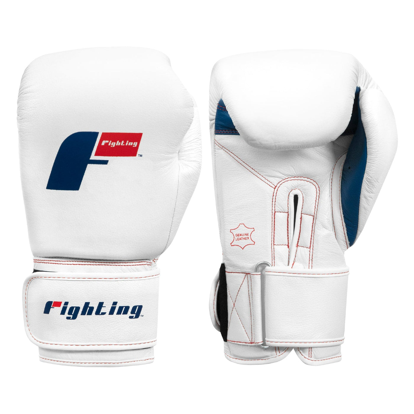 color:white::Fighting Leather Heavy Bag Gloves main view