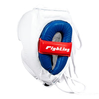 variant:white::Fighting Leather Sparring Headgear side view
