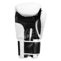 variant:white/black/red::Fighting Big Logo Boxing Gloves back view