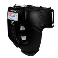 variant:black::Fighting USA Boxing Competition Open Face Headgear side view