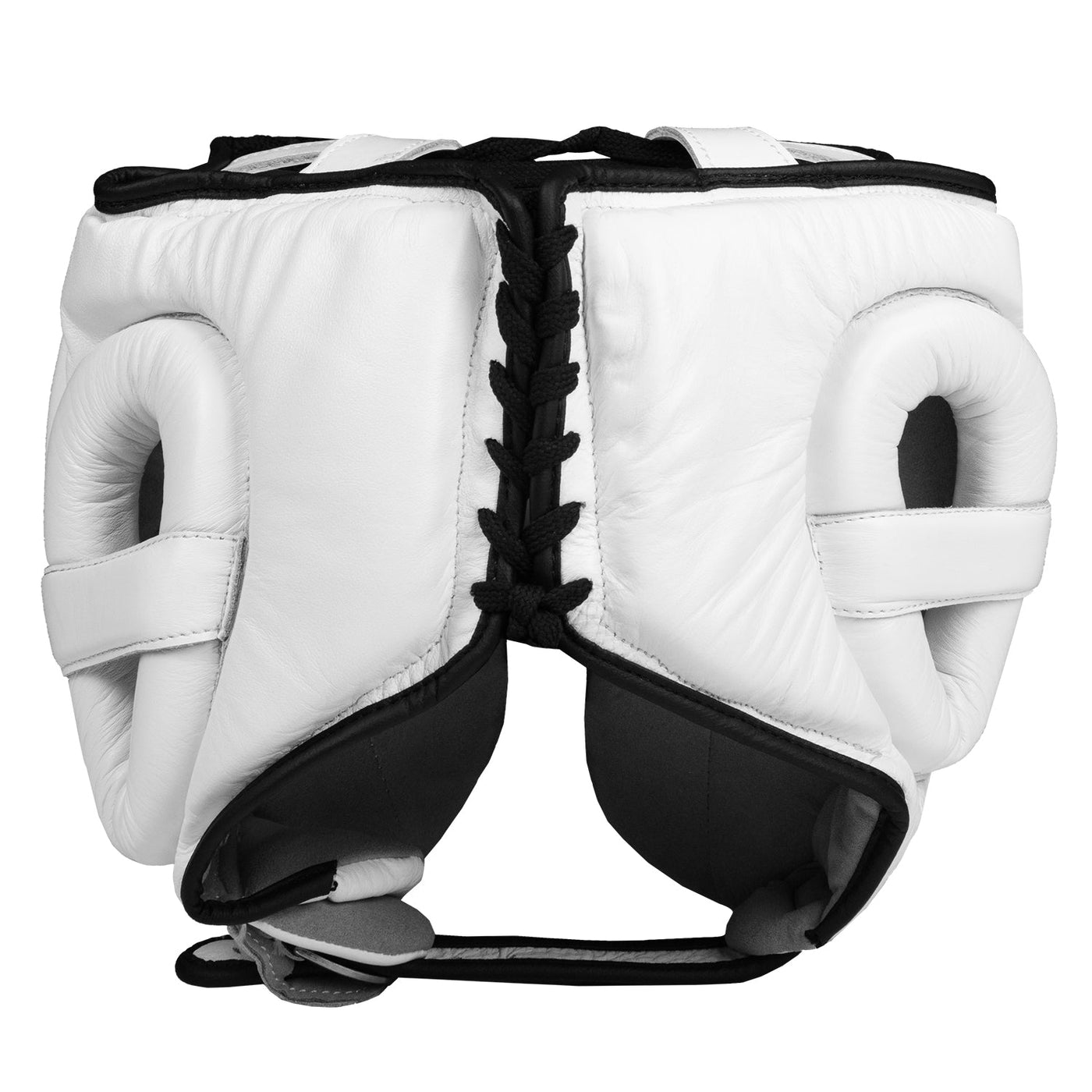 variant:White::TITLE Boxing Leather Sparring Headgear back view