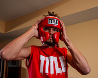 TITLE Boxing Leather Sparring Headgear