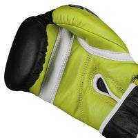 variant:black/lime::TITLE Boxing Gel World 2.0 Bag Gloves palm view