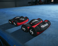 variant:lifestyle::TITLE Boxing Heavy-Hitter Hand Weights 2.0 both sizes on mat