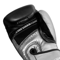 variant:silver/black::TITLE Boxing Infused Foam Interrogate Training Gloves 2.0 fifth view