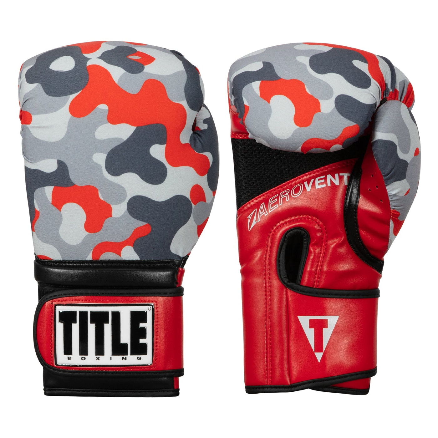 color:grey/red::TITLE Boxing Infused Foam Camo Color Pop Bag Gloves main view