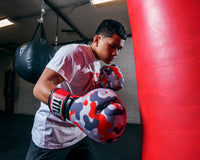 variant:grey/red::TITLE Boxing Infused Foam Camo Color Pop Bag Gloves kid hitting bag