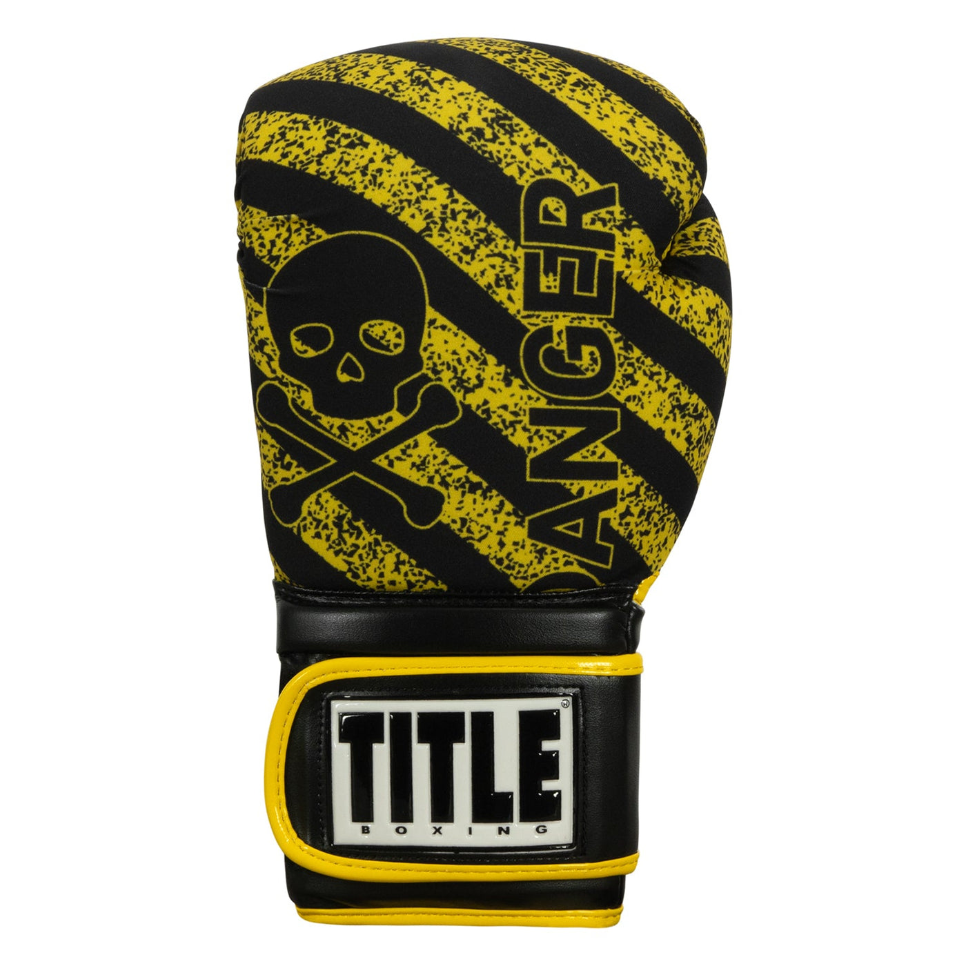 variant:black/yellow::TITLE Boxing Infused Foam Danger Bag Gloves front view
