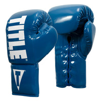 variant:Blue/White::TITLE Boxing Inferno Intensity Lace Training Gloves side by side view