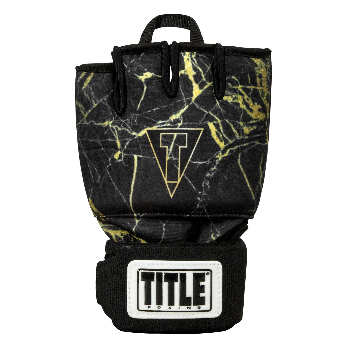 variant:black/gold::TITLE Boxing Defender Sublimated Glove Wraps