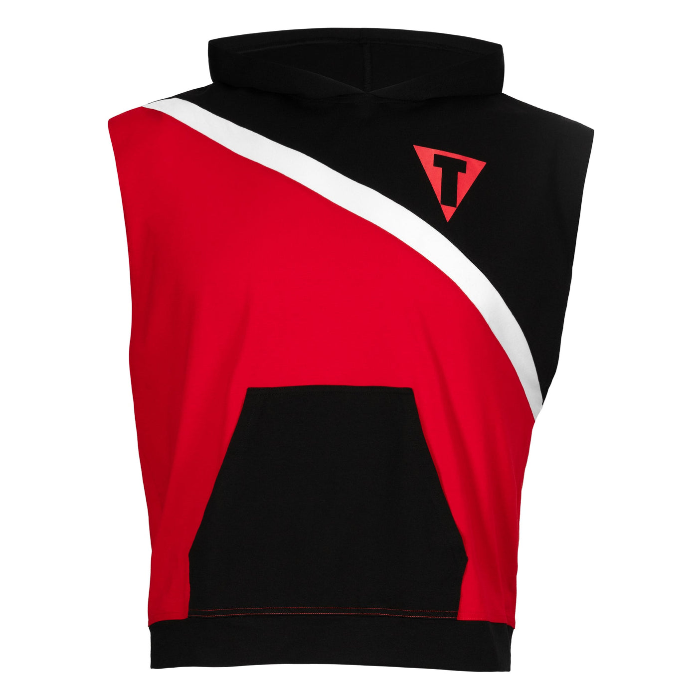 color:black/red::TITLE Boxing Split Combat Sleeveless Hoodie main view