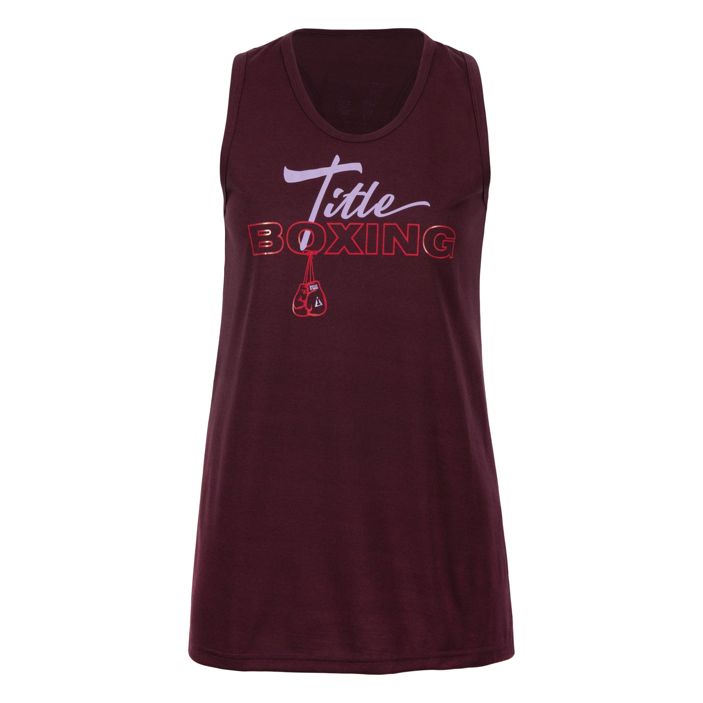 color:purple::TITLE Boxing Chic Script Women's Tank main view