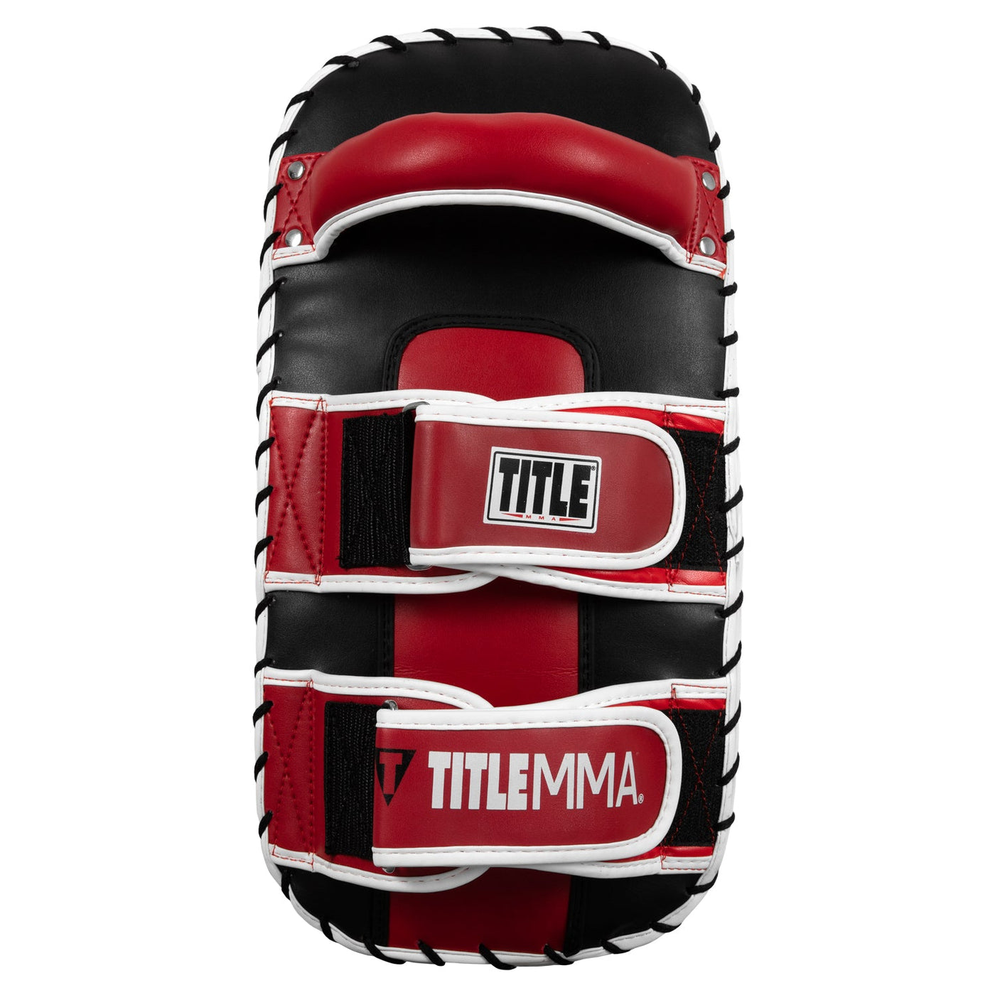 variant:red/white/black::TITLE MMA Air Raid Thai Pads (Pair) back view