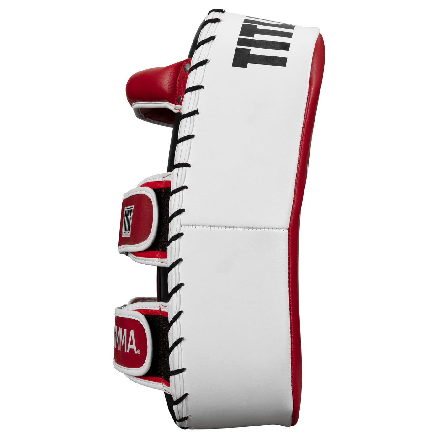 variant:red/white/black::TITLE MMA Air Raid Thai Pads (Pair) side view