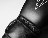 variant:black::TITLE Boxing Momentum Pro Bag Gloves closeup of stitching