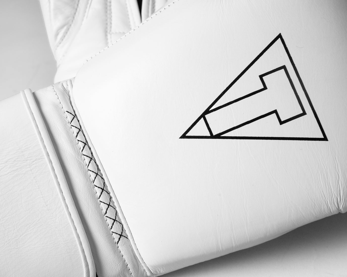 variant:white::TITLE Boxing Momentum Pro Bag Gloves closeup of logo