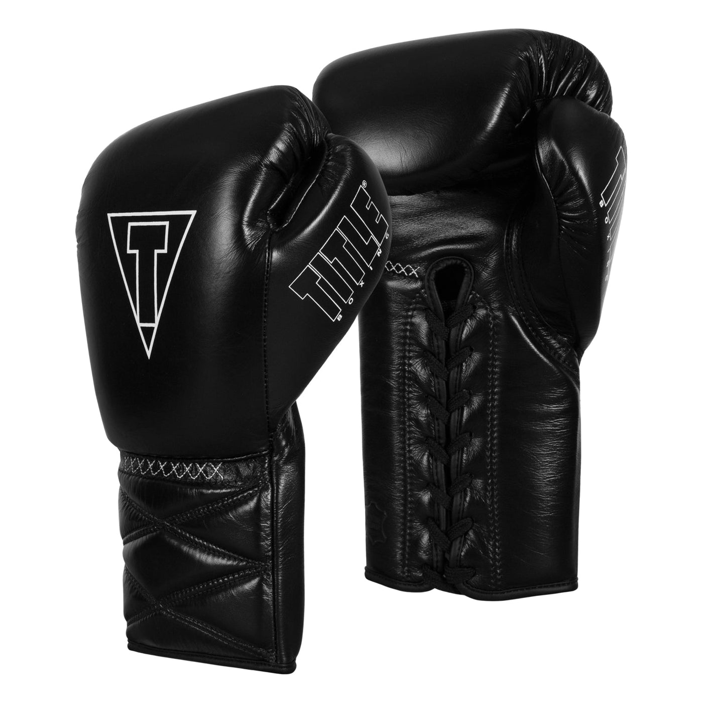 variant:black::TITLE Boxing Momentum Pro Sparring Gloves side by side view