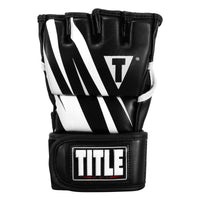 variant:Black/White::TITLE MMA Contender Training Gloves front view