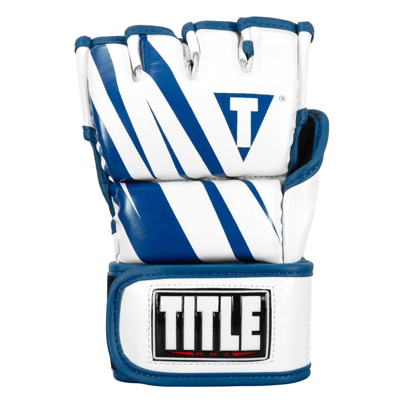 variant:blue/white::TITLE MMA Contender Training Gloves front view