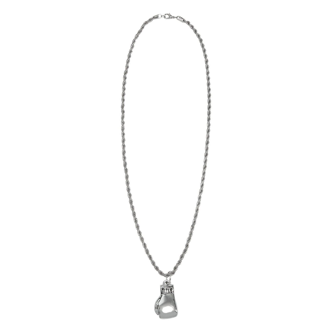 variant:silver::TITLE Boxing Single Glove Necklace back up front view