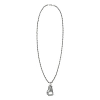 variant:silver::TITLE Boxing Single Glove Necklace back up front view
