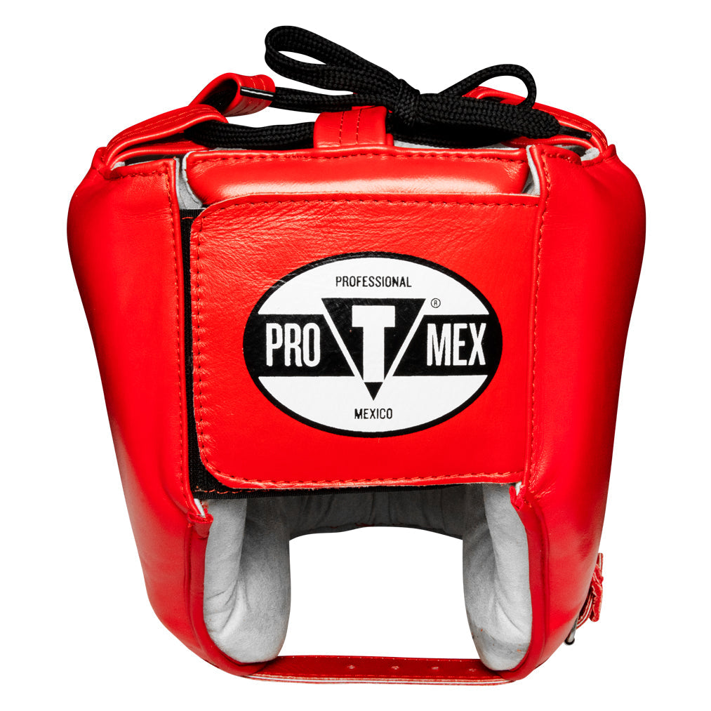 variant:Red::Pro Mex Pro Facesaver Headgear 3 back view