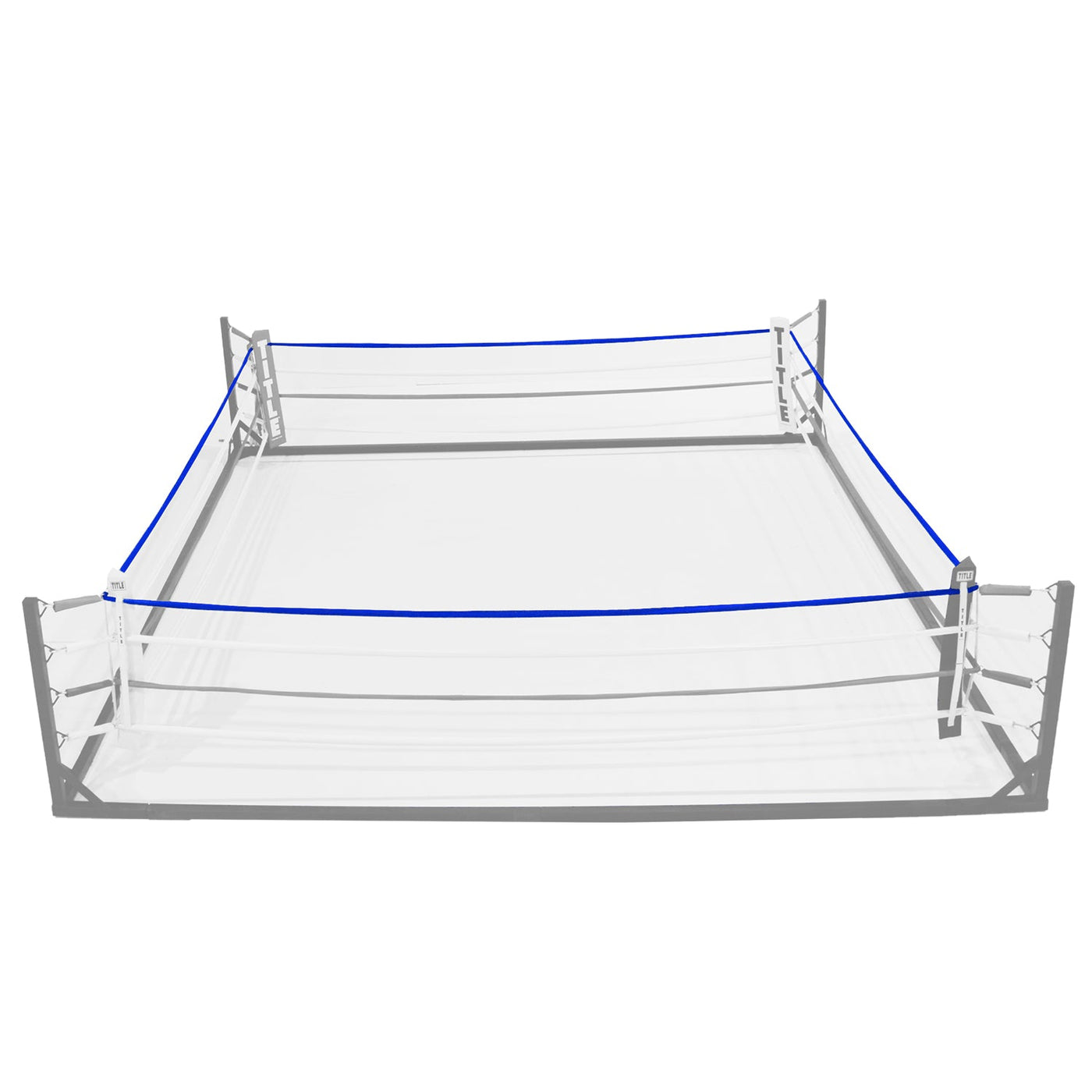 variant:blue::TITLE Boxing Polycot Ring Rope Cover image showing example of rope cover on boxing ring