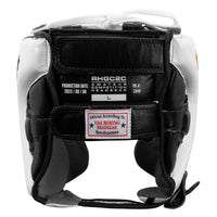 variant:black/white::Rival Boxing Amateur Competition Headgear with Cheek Protect back view