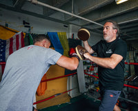 variant:lifestyle::TITLE Boxing Retro Old School Punch Mitts coach and boxer
