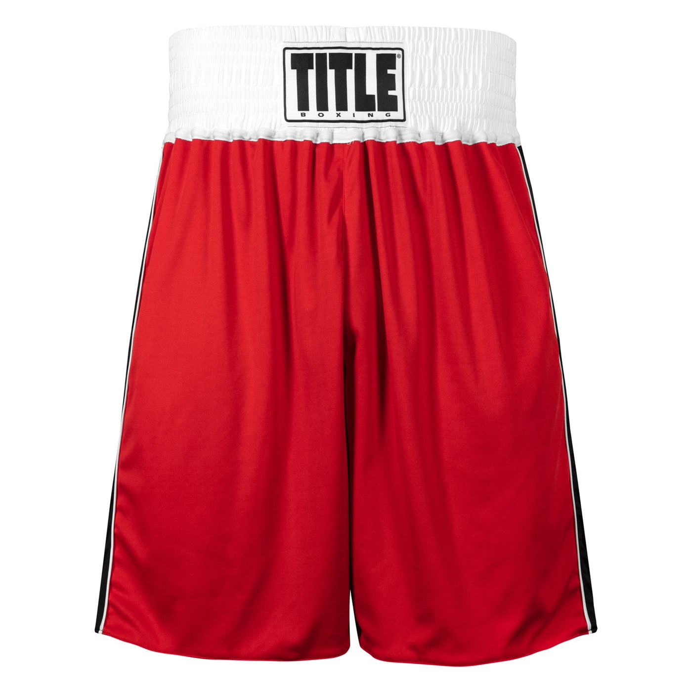 variant:red/blue::TITLE Boxing Stinger Reversible Amateur Boxing Set red shorts front view