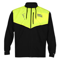 variant:Black/Hi-Vis Yellow::TITLE Boxing Lightweight Road Work Jacket  front closeup