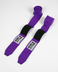 variant:purple::TITLE Boxing Select 180" Semi Elastic Mexican Hand Wraps unrolled pair